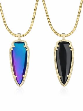 Kendra Scott Iridescent Shaylee Necklace Arrowhead. Double sided.